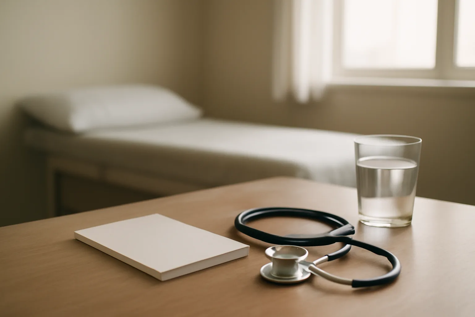 Clinical exam room desk setting representing a PT-141 prescription consultation